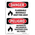 Signmission Safety Sign, OSHA, 14" Height, Aluminum, Flammable Material Keep Fire Away, Spanish OS-DS-A-1014-VS-2013